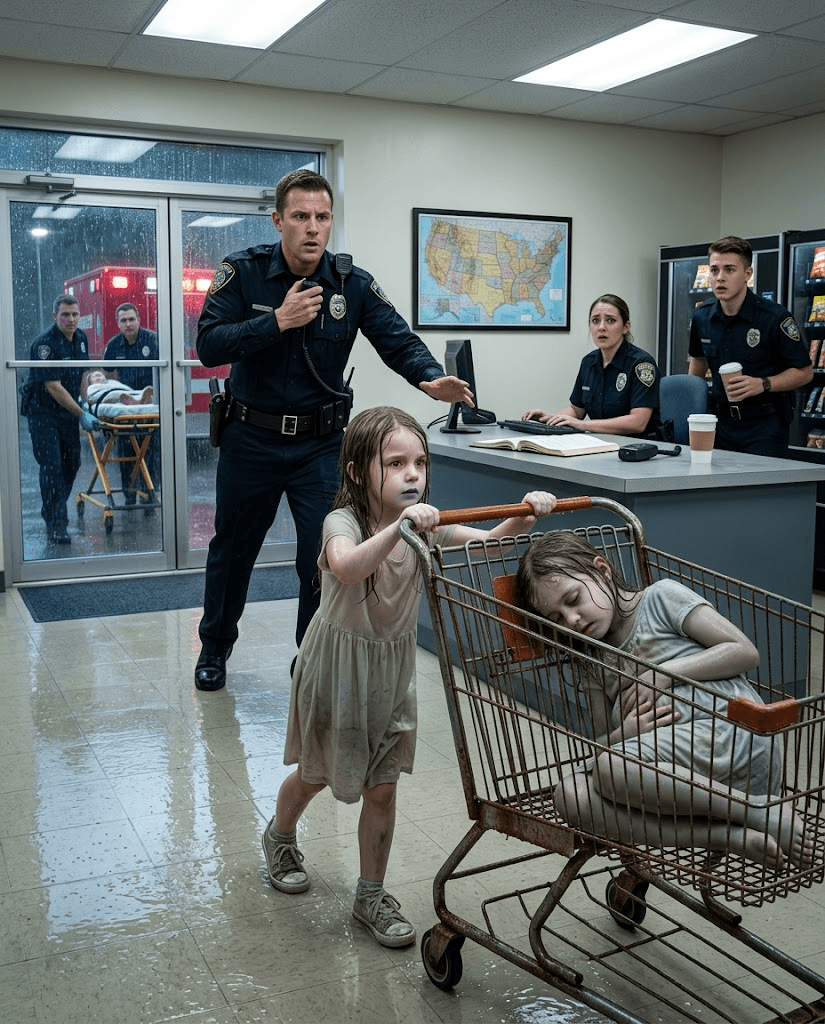 A Little Girl Pushed Her Twin Into A Police Station During A Storm-mochi